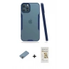 MARSİLYAN™- iPhone 12 Pro Max Kılıf Atlas Asil Serisi - Siyah Mat Seramik Nano Ekran Koruyucu + Shine Kamera Lens Koruma Cam - GI
