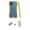 MARSİLYAN™- iPhone 12 Pro Max Kılıf Atlas Asil Serisi - Siyah Mat Seramik Nano Ekran Koruyucu + Shine Kamera Lens Koruma Cam - GI