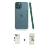 MARSİLYAN™- iPhone 12 Pro Max Kılıf Atlas Asil Serisi - Siyah Mat Seramik Nano Ekran Koruyucu + Shine Kamera Lens - GD