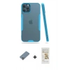 MARSİLYAN™- iPhone 12 Pro Max Kılıf Atlas Asil Serisi - Siyah Mat Seramik Nano Ekran Koruyucu + Gümüş Metal Kamera Lens Koruma Cam