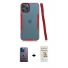 MARSİLYAN™- iPhone 12 Pro Max Kılıf Atlas Asil Serisi - Siyah Mat Seramik Nano Ekran Koruyucu + Neon Fosforlu Kamera Lens - MI