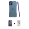 MARSİLYAN™- iPhone 12 Pro Max Kılıf Atlas Asil Serisi - Siyah Mat Seramik Nano Ekran Koruyucu + Neon Fosforlu Kamera Lens - MI