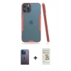 MARSİLYAN™- iPhone 12 Pro Max Kılıf Atlas Asil Serisi - Siyah Mat Seramik Nano Ekran Koruyucu + Neon Fosforlu Kamera Lens - MI