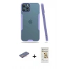 MARSİLYAN™- iPhone 12 Pro Max Kılıf Atlas Asil Serisi - Siyah Mat Seramik Nano Ekran Koruyucu + Renkli Kamera Lens Koruma Cam - PE