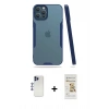 MARSİLYAN™- iPhone 12 Pro Max Kılıf Atlas Asil Serisi - Siyah Mat Seramik Nano Ekran Koruyucu + Shine Kamera Lens - LT
