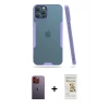 MARSİLYAN™- iPhone 12 Pro Max Kılıf Atlas Asil Serisi - Siyah Mat Seramik Nano Ekran Koruyucu + Neon Fosforlu Kamera Lens - TU