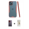 MARSİLYAN™- iPhone 12 Pro Max Kılıf Atlas Asil Serisi - Siyah Mat Seramik Nano Ekran Koruyucu + Neon Fosforlu Kamera Lens - TU