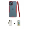 MARSİLYAN™- iPhone 12 Pro Max Kılıf Atlas Asil Serisi - Siyah Polymer Nano Ekran Koruyucu + Shine Kamera Lens - GD