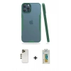 MARSİLYAN™- iPhone 12 Pro Max Kılıf Atlas Asil Serisi - Siyah Polymer Nano Ekran Koruyucu + Shine Kamera Lens - GD