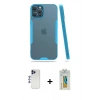 MARSİLYAN™- iPhone 12 Pro Max Kılıf Atlas Asil Serisi - Siyah Polymer Nano Ekran Koruyucu + Shine Kamera Lens - LT