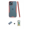 MARSİLYAN™- iPhone 12 Pro Max Kılıf Atlas Asil Serisi - Siyah Polymer Nano Ekran Koruyucu + Shine Kamera Lens Koruma Cam - PE