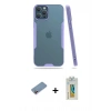 MARSİLYAN™- iPhone 12 Pro Max Kılıf Atlas Asil Serisi - Siyah Polymer Nano Ekran Koruyucu + Shine Kamera Lens Koruma Cam - PE
