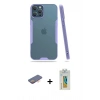MARSİLYAN™- iPhone 12 Pro Max Kılıf Atlas Asil Serisi - Siyah Polymer Nano Ekran Koruyucu + Renkli Kamera Lens Koruma Cam - TU