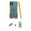 MARSİLYAN™- iPhone 12 Pro Max Kılıf Atlas Asil Serisi - Siyah Polymer Nano Ekran Koruyucu + Shine Kamera Lens Koruma Cam - SABE