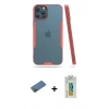 MARSİLYAN™- iPhone 12 Pro Max Kılıf Atlas Asil Serisi - Siyah Polymer Nano Ekran Koruyucu + Shine Kamera Lens Koruma Cam - GD