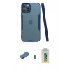 MARSİLYAN™- iPhone 12 Pro Max Kılıf Atlas Asil Serisi - Siyah Polymer Nano Ekran Koruyucu + Shine Kamera Lens Koruma Cam - GD