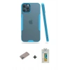 MARSİLYAN™- iPhone 12 Pro Max Kılıf Atlas Asil Serisi - Siyah Polymer Nano Ekran Koruyucu + Shine Kamera Lens Koruma Cam - SABE