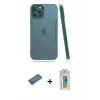 MARSİLYAN™- iPhone 12 Pro Max Kılıf Atlas Asil Serisi - Siyah Polymer Nano Ekran Koruyucu + Shine Kamera Lens Koruma Cam - GD