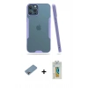 MARSİLYAN™- iPhone 12 Pro Max Kılıf Atlas Asil Serisi - Siyah Polymer Nano Ekran Koruyucu + Shine Kamera Lens Koruma Cam - GI