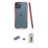 MARSİLYAN™- iPhone 12 Pro Max Kılıf Atlas Asil Serisi - Siyah Polymer Nano Ekran Koruyucu + Renkli Kamera Lens Koruma Cam - YL