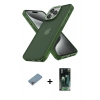 MARSİLYAN™- iPhone 12 Pro Max Kılıf Atlas Form - Şeffaf 360 Full Body Arka Koruyucu + Shine Kamera Lens Koruma Cam - GI