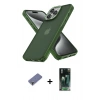MARSİLYAN™- iPhone 12 Pro Max Kılıf Atlas Form - Şeffaf 360 Full Body Arka Koruyucu + Metal Kamera Lens Koruma Cam - GD