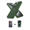 MARSİLYAN™- iPhone 12 Pro Max Kılıf Atlas Form - Şeffaf 360 Full Body Arka Koruyucu + Neon Fosforlu Kamera Lens - SI