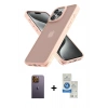MARSİLYAN™- iPhone 12 Pro Max Kılıf Atlas Form - Şeffaf Royal Nano Ekran Koruyucu + Neon Fosforlu Kamera Lens - SI