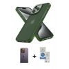 MARSİLYAN™- iPhone 12 Pro Max Kılıf Atlas Form - Şeffaf Royal Nano Ekran Koruyucu + Neon Fosforlu Kamera Lens - SI