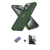 MARSİLYAN™- iPhone 12 Pro Max Kılıf Atlas Form - Şeffaf Temperli Cam Ekran Koruyucu + Metal Kamera Lens Koruma Cam - GD