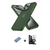 MARSİLYAN™- iPhone 12 Pro Max Kılıf Atlas Form - Şeffaf Temperli Cam Ekran Koruyucu + Shine Kamera Lens Koruma Cam - GS
