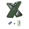 MARSİLYAN™- iPhone 12 Pro Max Kılıf Atlas Form - Siyah 20D Premium Cam Ekran Koruyucu + Metal Kamera Lens Koruma Cam - GD