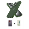 MARSİLYAN™- iPhone 12 Pro Max Kılıf Atlas Form - Siyah 20D Premium Cam Ekran Koruyucu + Neon Fosforlu Kamera Lens - TU
