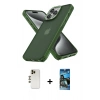 MARSİLYAN™- iPhone 12 Pro Max Kılıf Atlas Form - Siyah 34D Izgaralı Cam + Shine Kamera Lens - GD