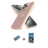 MARSİLYAN™- iPhone 12 Pro Max Kılıf Atlas Form - Siyah 34D Izgaralı Cam + Gold Shine Kamera Lens Koruma Cam