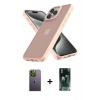 MARSİLYAN™- iPhone 12 Pro Max Kılıf Atlas Form - Siyah 360 Mat Full Body Arka Koruyucu + Neon Fosforlu Kamera Lens - YL