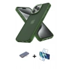 MARSİLYAN™- iPhone 12 Pro Max Kılıf Atlas Form - Siyah 3D Antistatik Cam Ekran Koruyucu + Renkli Kamera Lens Koruma Cam - MI