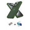 MARSİLYAN™- iPhone 12 Pro Max Kılıf Atlas Form - Siyah 3D Antistatik Cam Ekran Koruyucu + Shine Kamera Lens Koruma Cam - SABE