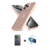 MARSİLYAN™- iPhone 12 Pro Max Kılıf Atlas Form - Siyah 3D Antistatik Cam Ekran Koruyucu + Neon Fosforlu Kamera Lens - YL