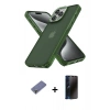 MARSİLYAN™- iPhone 12 Pro Max Kılıf Atlas Form - Siyah 3D Antistatik Hayalet Cam Ekran Koruyucu + Metal Kamera Lens Koruma Cam - GD