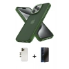 MARSİLYAN™- iPhone 12 Pro Max Kılıf Atlas Form - Siyah 3D Antistatik Hayalet Cam Ekran Koruyucu + Shine Kamera Lens - GD