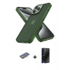 MARSİLYAN™- iPhone 12 Pro Max Kılıf Atlas Form - Siyah 3D Antistatik Hayalet Cam Ekran Koruyucu + Renkli Kamera Lens Koruma Cam - TU
