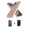 MARSİLYAN™- iPhone 12 Pro Max Kılıf Atlas Form - Siyah 3D Antistatik Hayalet Cam Ekran Koruyucu + Neon Fosforlu Kamera Lens - YL