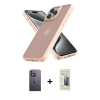 MARSİLYAN™- iPhone 12 Pro Max Kılıf Atlas Form - Siyah 6D Mat Seramik Hayalet Nano Ekran Koruyucu + Beyaz Neon Fosforlu Kamera Lens