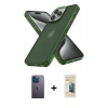 MARSİLYAN™- iPhone 12 Pro Max Kılıf Atlas Form - Siyah 6D Mat Seramik Hayalet Nano Ekran Koruyucu + Neon Fosforlu Kamera Lens - MI