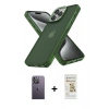 MARSİLYAN™- iPhone 12 Pro Max Kılıf Atlas Form - Siyah Mat Seramik Nano Ekran Koruyucu + Neon Fosforlu Kamera Lens - BZ