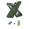 MARSİLYAN™- iPhone 12 Pro Max Kılıf Atlas Form - Siyah Polymer Nano Ekran Koruyucu + Metal Kamera Lens Koruma Cam - GD