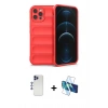 MARSİLYAN™- iPhone 12 Pro Max Kılıf Atlas Koleksiyonu - Siyah 3D Antistatik Seramik Nano Ekran Koruyucu + Shine Kamera Lens - LT