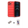 MARSİLYAN™- iPhone 12 Pro Max Kılıf Atlas Koleksiyonu - Siyah Joko 5D Cam + Shine Kamera Lens Koruma Cam - SABE