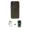 MARSİLYAN™- iPhone 12 Pro Max Kılıf Atlas Minimal Prime - Şeffaf 360 Full Body Arka Koruyucu + Shine Kamera Lens - GD